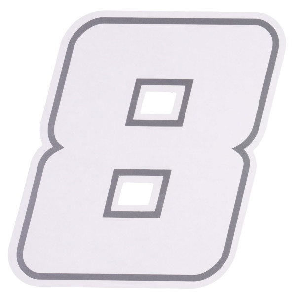 bike it Bike it deluxe 4 inch race numbers white - #8